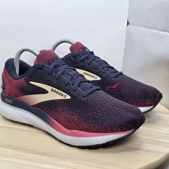 Brooks Ghost 16 Women's Blue Pink White Peacoat Running Shoes Size 8.5 D Wide - Picture 5 of 10